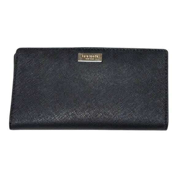 Kate Spade Classic Wallet - Black with Silver - Zipper Pocket, Snap Closure - Picture 1 of 10